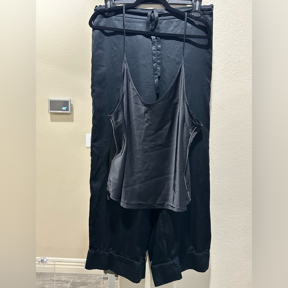 Savage X Fenty Black Satin Pajama Set